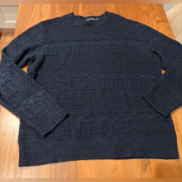 Polo Ralph Lauren XL Textured Indigo Knit Sweater - Picture 2 of 5